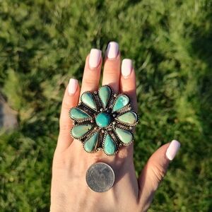 Turquoise Flower Cluster Ring